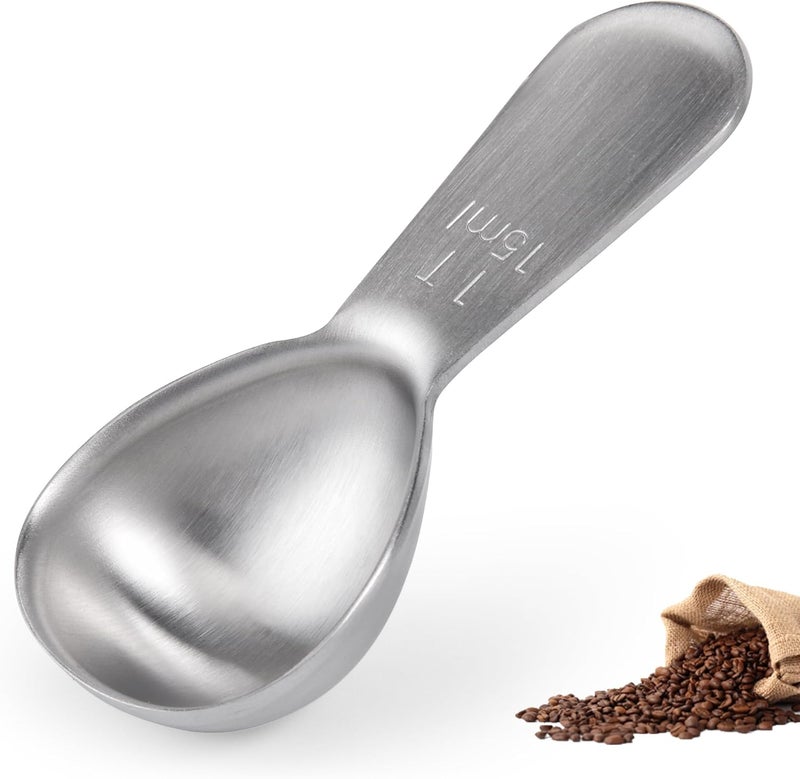 Doosu 1 Tablespoon Coffee Scoop - 18/8 Stainless Steel Heavy Duty Measuring Spoon with Short Handle, Food Grade Metal Tbsp Scoop for Ground Coffee Beans Tea Sugar Powder (15ml) - Image 1